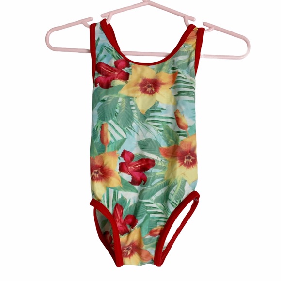 🔥 Tommy Hilfiger Baby Girl's Floral 1-Piece Swimsuit - Picture 1 of 4
